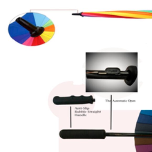 Variety To Go® 16K Large Windproof Rainbow Umbrella (Straight Handle) - Picture 5 of 7